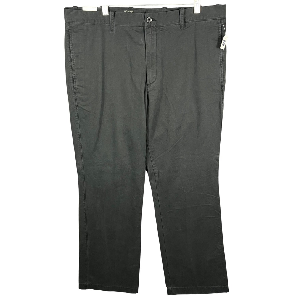 Gap The Original Khaki Pants Mens 38x32 Black Straight Leg Cotton Chinos
